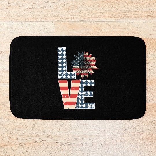 Love 4th Of July Bath Mats
