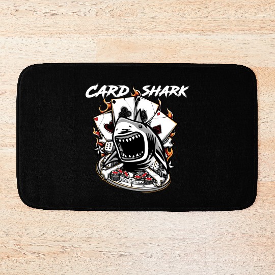 Vintage Card Shark Poker Player - Awesome Gift Bath Mats