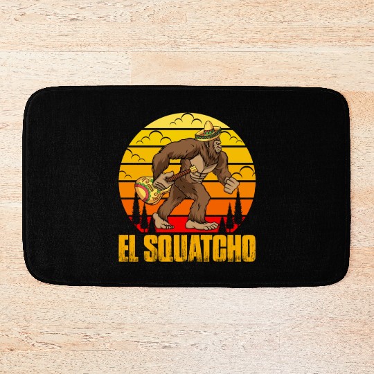El Squatcho Mexican Sasquatch Bigfoot Bath Mats