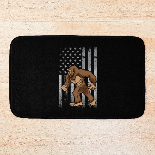 Bigfoot Sasquatch I Believe with USA Bath Mats