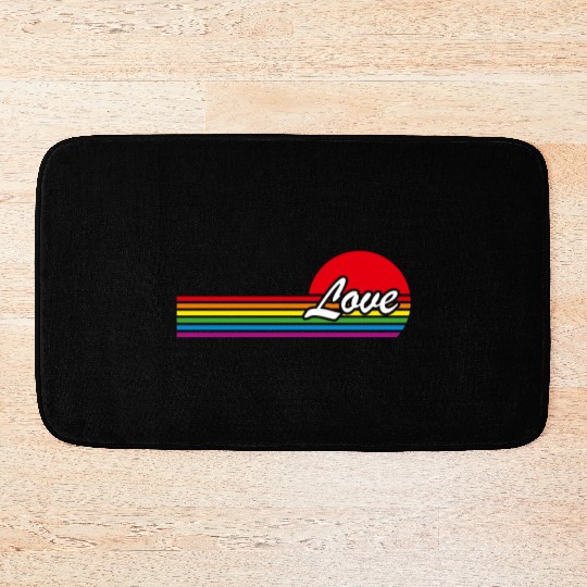 Rainbow Pride Gay Lesbian Love Equality Lgbt Queer Bath Mats