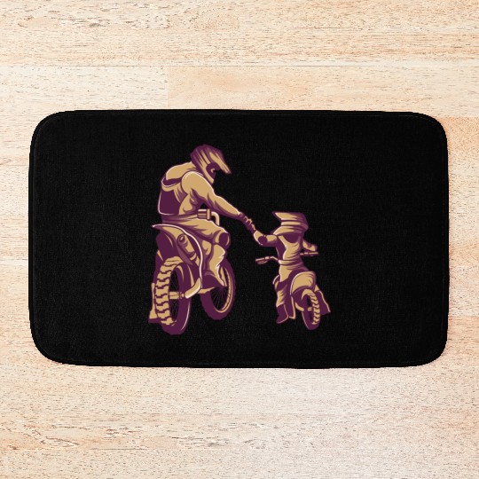 Title: Motocross Dirt Bike Fathers Day Bath Mats