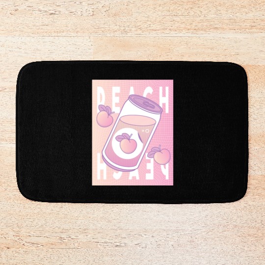 Peach Drink Aesthetic Vaporwave Japan Bath Mats