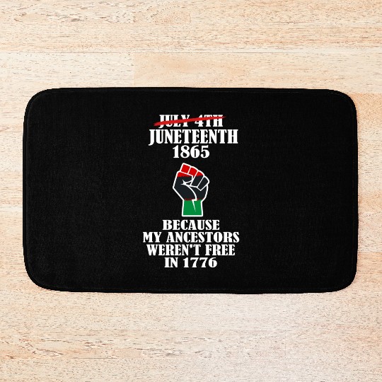 Juneteenth Ancestors Black African American Flag.. Bath Mats