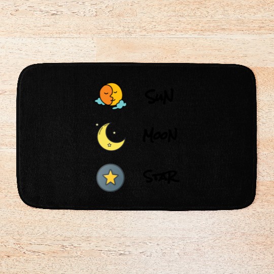 sun moon and star Bath Mats
