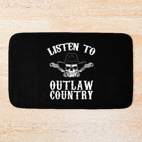 Southern Rebel Cowboy Listen To Outlaw Music Fan Bath Mats