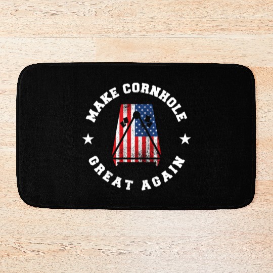 Make Cornhole Great Again Funny USA Gift Bath Mats