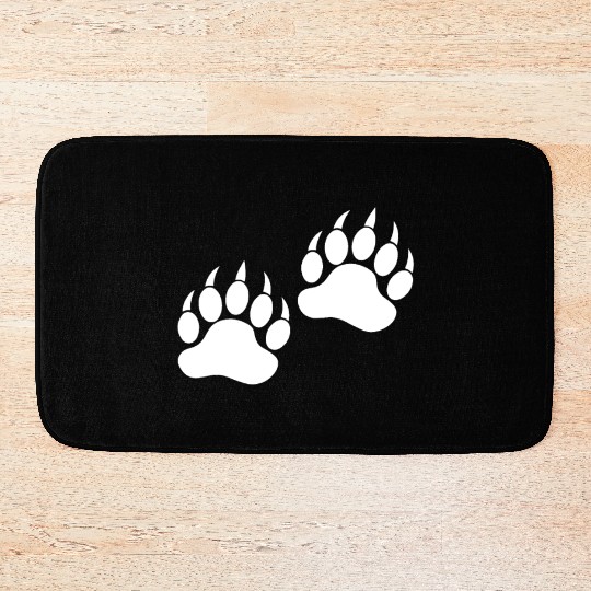 white Bear Paw Bath Mats
