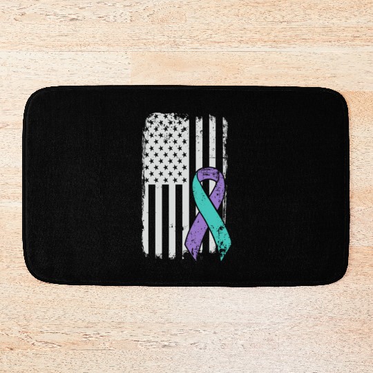 Suicide Prevention Awareness Ribbon - USA American Bath Mats