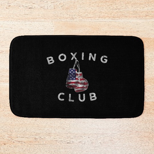 Boxing Club Vintage US Flag Boxing Gloves Bath Mats