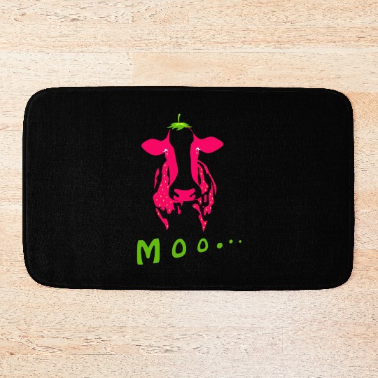 Strawberry cow, Strawberry cow pink, pink cow Bath Mats