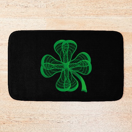 Lacrosse Sticks Shamrock clover irish lucky Lax T- Bath Mats