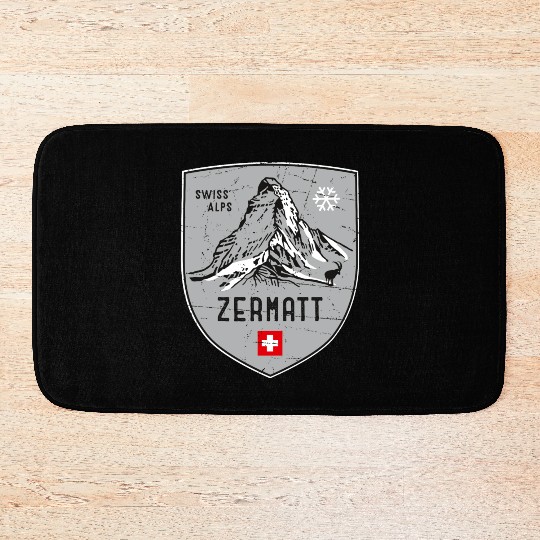 Zermatt Switzerland Emblem Bath Mats