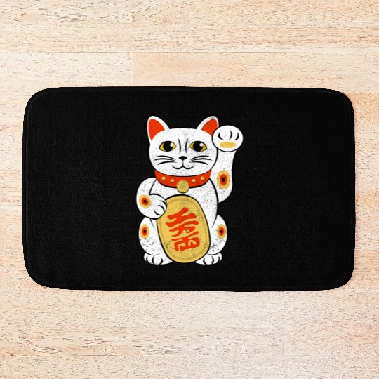 Japan Lucky Cat Japanese Maneki Neko Good Luck Cha Bath Mats