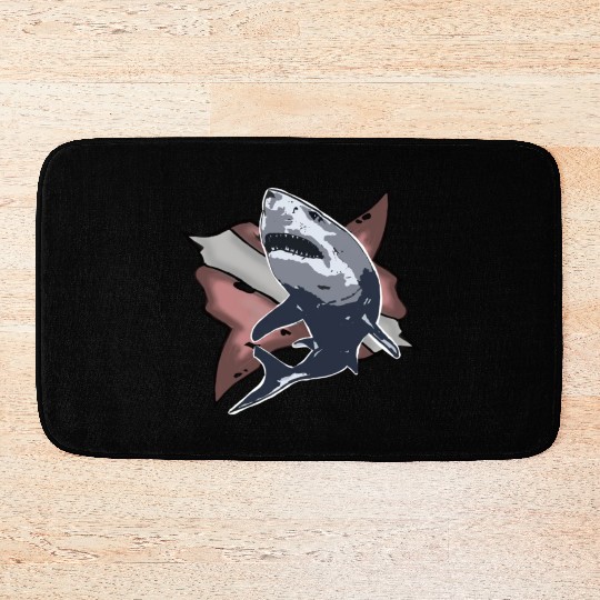 Scuba Diving Shark Gift holiday retro Bath Mats