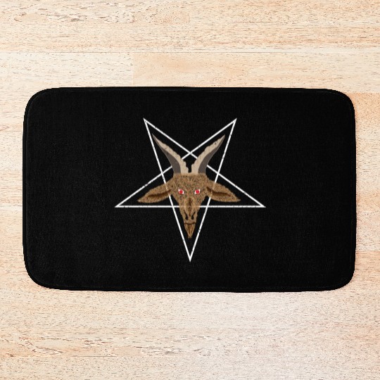 Baphomet Pentagram Bath Mats