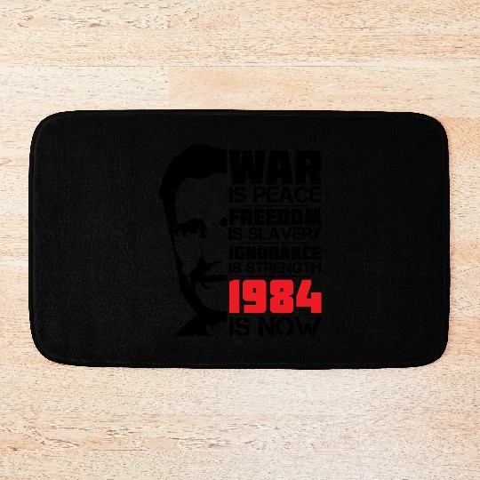 War is peace, George Orwell Portrait, 1984 Bath Mats