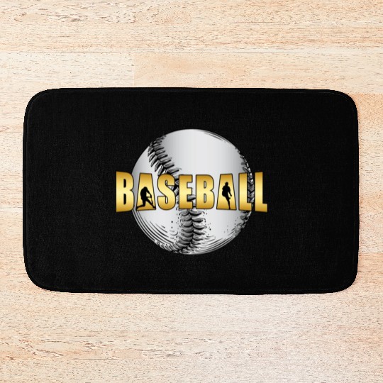 Baseball Catcher Softball Baseball Bat Sports Gift Bath Mats