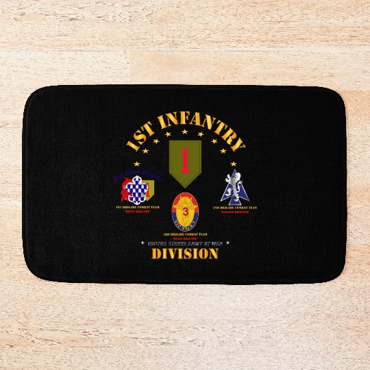 Army 1st Infantry Division w Named BCTs V1 Bath Mats