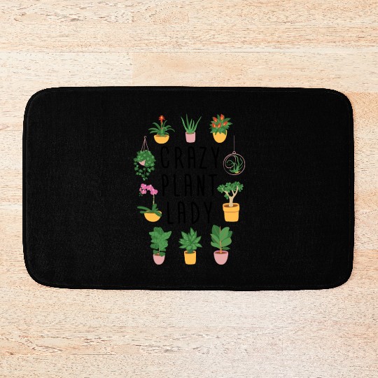 Crazy Plant Lady Original Plant Lovers Bath Mats