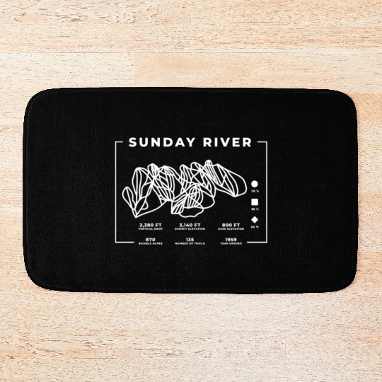 Sunday River Ski Trail Snowboard Skiing Maine Skie Bath Mats