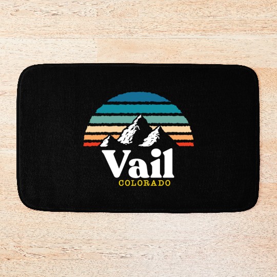 Vail Colorado Usa Ski Resort 1980S Retro Gift Bath Mats