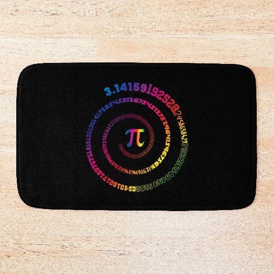 Pi Day Bath Mats Spiral Pi Math Bath Mats for Pi Day 3.14