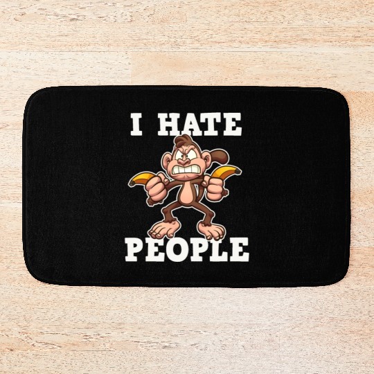 I Hate People Monkey Bath Mats