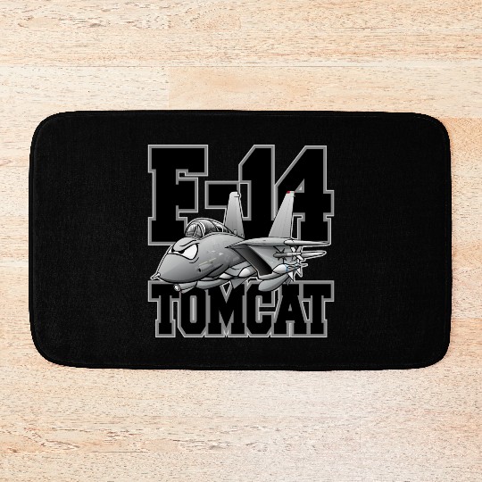 F-14 Tomcat Military Fighter Jet Aircraft Cartoon Bath Mats