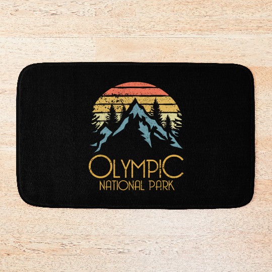 Retro Olympic National Park Washington Mountains S Bath Mats