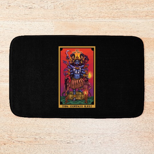 The Goddess Kali The Devil Tarot Card Hindu Indian Bath Mats
