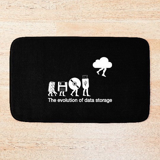 Funny evolution of data storage for nerd coder Bath Mats