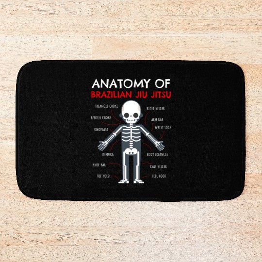 Jiu Jitsu Gifts Anatomy Brazilian Jiu Jitsu Funny Bath Mats