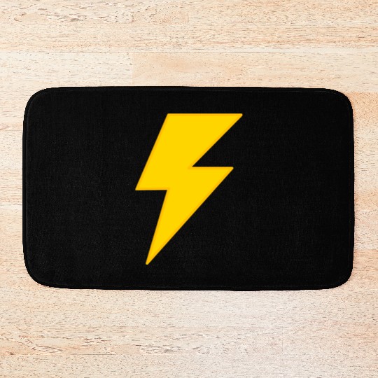 yellow lightning bolt Bath Mats