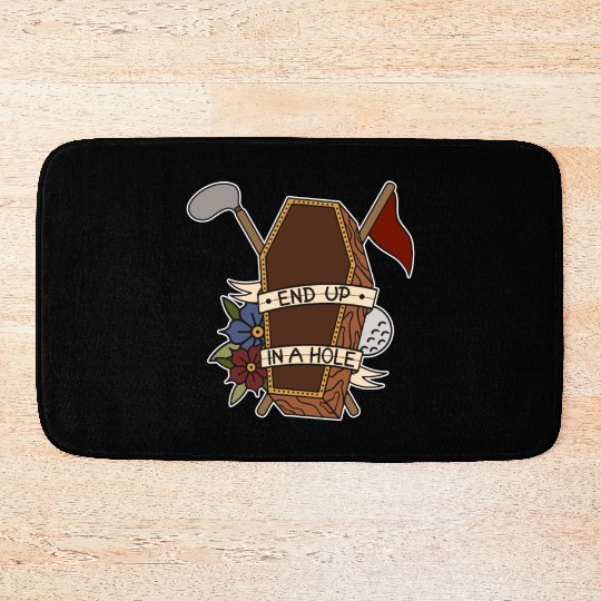 Golf coffin Golf ball End up in a whole Bath Mats