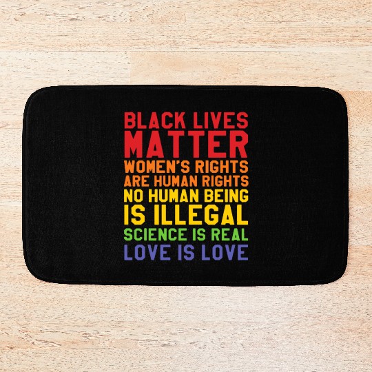 Black Lives Love Is Love Bath Mats