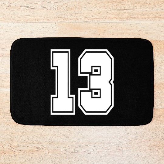 13 back number college style football soccer Bath Mats