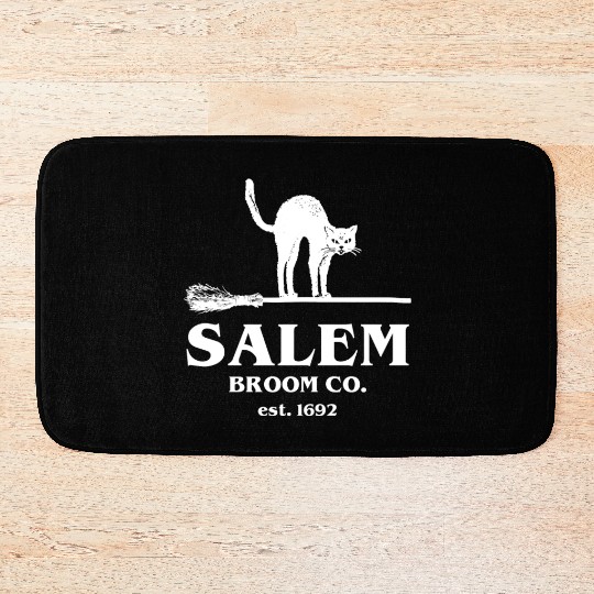 Salem Broom Co Company Halloween Black Cat Witch A Bath Mats