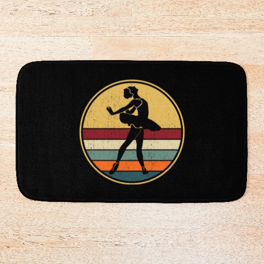 Retro Ballet Dancing Ballerina Vintage Ballet Bath Mats