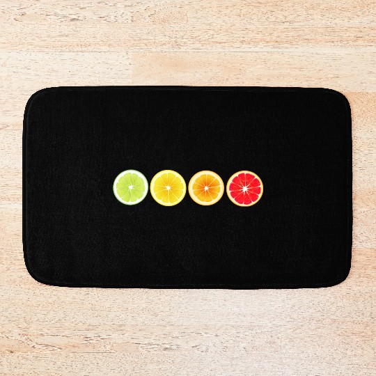 Lime Lemon Orange Vitamin Citrus Wheels of a Bath Mats