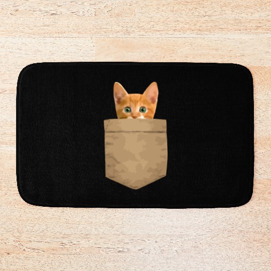 Orange Cat Bath Mats Kitty In My Your Pocket Long Slee
