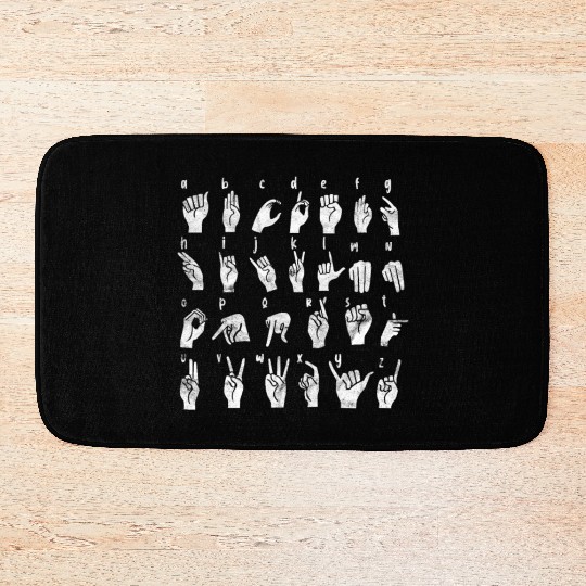Alphabet ABCDE ASL Vintage Bath Mats