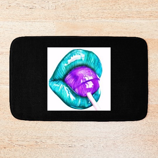 GREEN LIPS AN LOLLIPOP Bath Mats