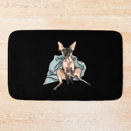 Point Seal Sphynx Cat - Send Nudes - Funny Quote - Bath Mats