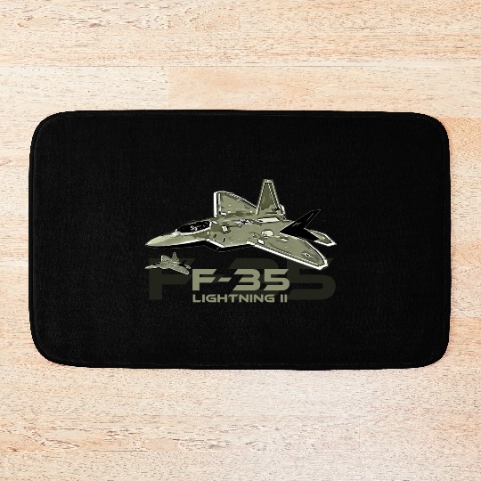 F-35 Lightning fighter jet Bath Mats