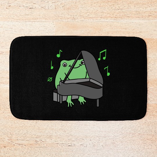 Frog Playing Piano For Piano Player Bath Mats
