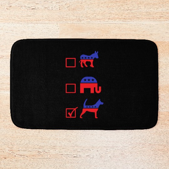 Republican Dog Voting Ballot Paper Democrat Bath Mats