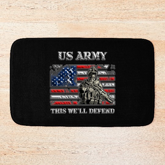 US Army - This we'll defend USA Flag Bath Mats
