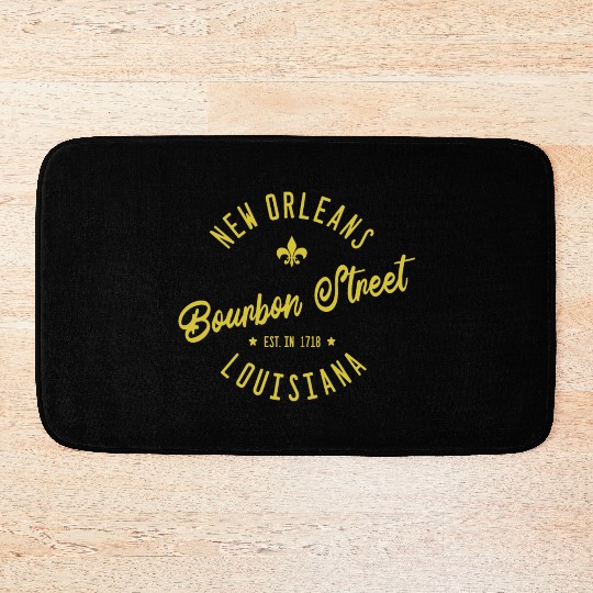 New Orleans Bourbon Street Jazz Bath Mats