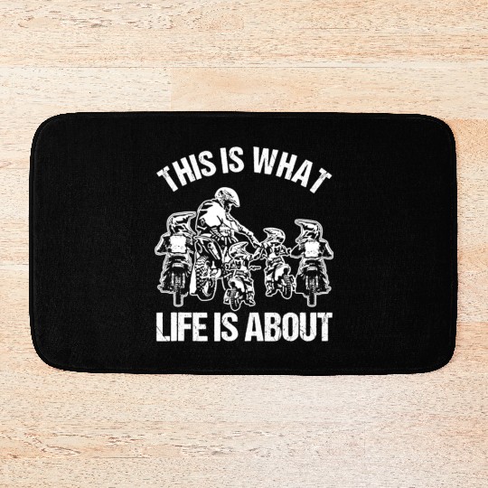 Dirt Bike Dad Motocross Father Motorcycle Son Kids Bath Mats